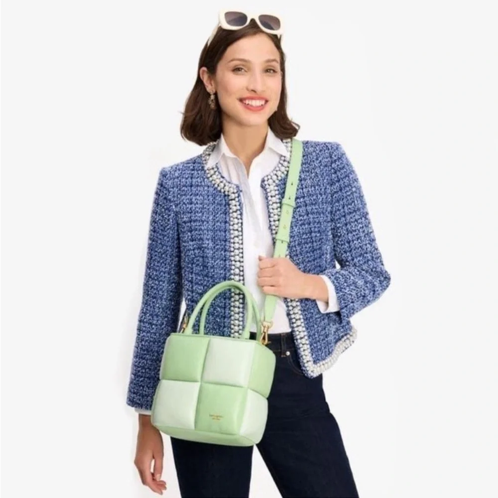 Kate Spade Boxy Colorblocked Tote, Serene Green Multi NWT